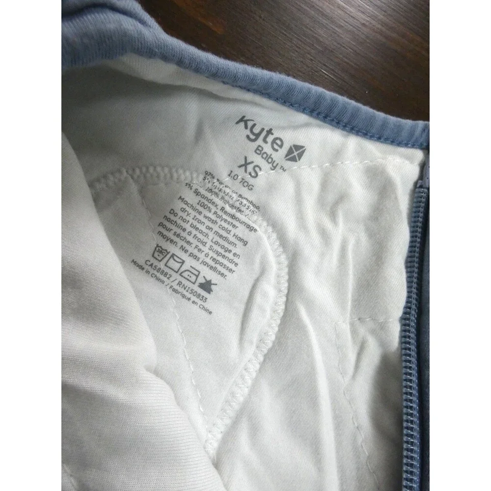 Kyte Baby XS 1.0 Tog Light Blue Sleep Sack & Wrap Swaddle Zipper Hook & Loop